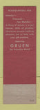 Matchbook Cover - Gruen Watches Lewell's Painesville OH
