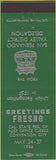 Matchbook Cover - Fresno CA Delegation 1956 Post Office Clerks