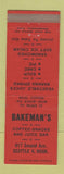 Matchbook Cover - Bakeman's Restaurant Seattle WA