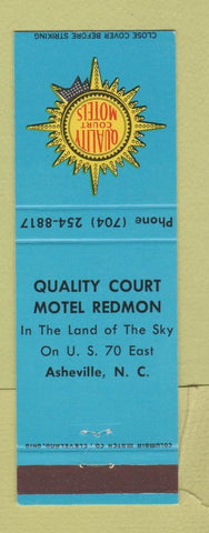 Matchbook Cover - Quality Court Motel Redmon Asheville NC