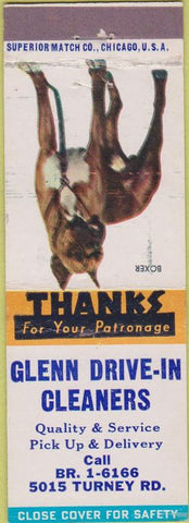 Matchbook Cover - Glenn Drive In Cleaners Garfield Heights OH?