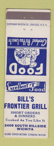 Matchbook Cover - Bill's Frontier Grill Wichita KS