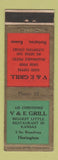 Matchbook Cover - V&E Grill Herington KS
