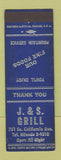 Matchbook Cover - J&S Grill