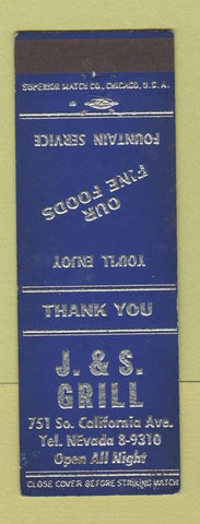 Matchbook Cover - J&S Grill