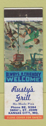 Matchbook Cover - Rusty's Grill Kansas City MO WEAR