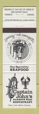 Matchbook Cover - Captain John's Restaurant Toronto ON