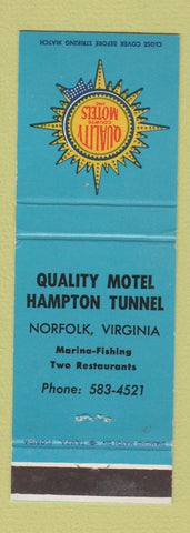 Matchbook Cover - Quality Court Motel Hampton Tunnel Norfolk VA