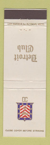Matchbook Cover - Detroit Club MI