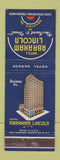 Matchbook Cover - Hotel Abraham Lincoln Reading PA