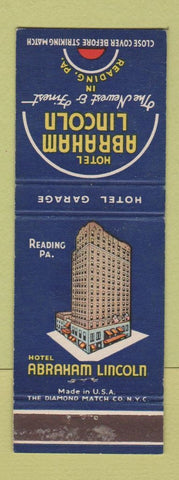 Matchbook Cover - Hotel Abraham Lincoln Reading PA