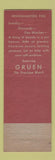Matchbook Cover - Gruen Watches DavEd's Willoughby OH