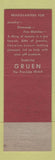 Matchbook Cover - Gruen Watches Lewell's Painesville OH