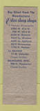 Matchbook Cover - Estee Sleep Shops Chicago IL Milwaukee WI La Grange