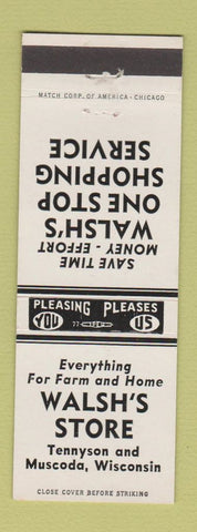 Matchbook Cover - Walsh's Store Muscoda WI