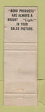 Matchbook Cover - Bond Ladders Ping Pong Tables Detroit MI WORN