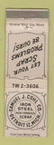 Matchbook Cover - Samuel Cohl Iron Steel Detroit MI WORN