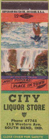 Matchbook Cover - City Liquor Store South Bend IN