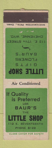 Matchbook Cover - Little Shop Gifts Flowers Cheyenne WY