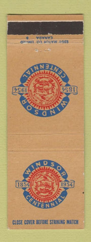 Matchbook Cover - Windsor ON Centennial 1954