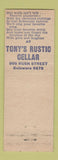Matchbook Cover - Tony's 909 Club Rustic Cellar Chicago IL WWII