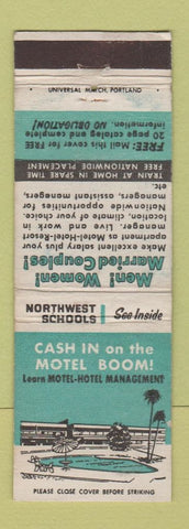 Matchbook Cover - Learn Motel Hotel Management NW Schools Portland OR WEAR