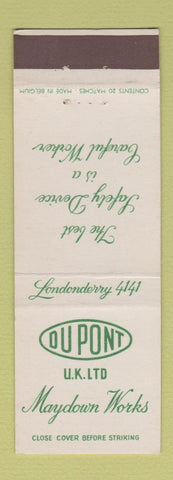 Matchbook Cover - DuPont Maydown Works Belgium