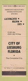 Matchbook Cover - City of Leesburg FL Gas Water Electric