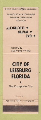 Matchbook Cover - City of Leesburg FL Gas Water Electric