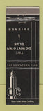 Matchbook Cover - Downtown Club Chicago IL