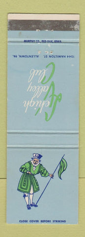 Matchbook Cover - Lehigh Valley Club Allentown PA WEAR