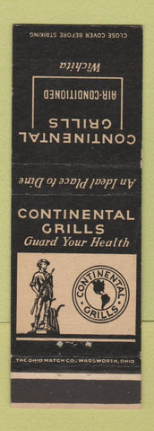 Matchbook Cover - Continental Grills Wichita KS WEAR