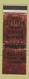 Matchbook Cover - Delite Laundry Cleaners Detroit MI WORN