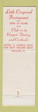 Matchbook Cover - Little Corporal Chicago IL