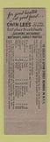 Matchbook Cover - Chin Lee Chinese Restaurant New York City WEAR