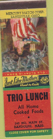 Matchbook Cover - Trio Lunch Randolph MA
