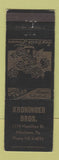 Matchbook Cover - Kroninger Bros Flowers Allentown PA