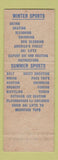 Matchbook Cover - Sun Valley ID Union Pacific Railroad