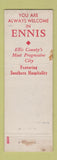Matchbook Cover - Ennis Ellis County Fair Southern Pacific Railroad TX WEAR