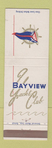 Matchbook Cover - Bayview Yacht Club Detroit? MI