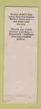 Matchbook Cover - Don McCullough Insurance Real Estate Hagerstown IN WEAR