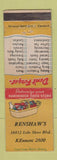 Matchbook Cover - Renshaw's Grocery WEAR