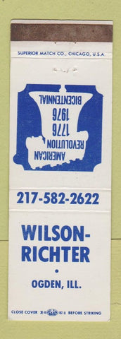 Matchbook Cover - Wilson Richter Ogden IL 1976 Bicentennial WEAR