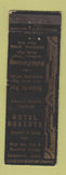 Matchbook Cover - Hotel Roberts Saginaw MI WORN