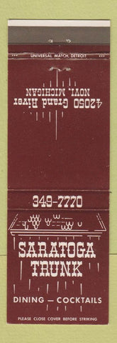 Matchbook Cover - Saratoga Trunk Restaurant Novi MI
