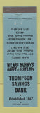 Matchbook Cover - Thompson Savings Bank Manitou Beach MI Hudson MI