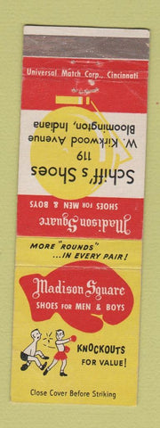 Matchbook Cover - Madison Square Men's Shoes Bloomington IN Shiff's boxing WEAR