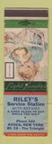 Matchbook Cover - Riley's Service oil gas Avoca NY WORN