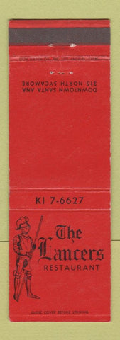 Matchbook Cover - Lancers Restaurant Santa Ana CA