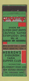Matchbook Cover - Herren's Evergreen Farm Supper Club